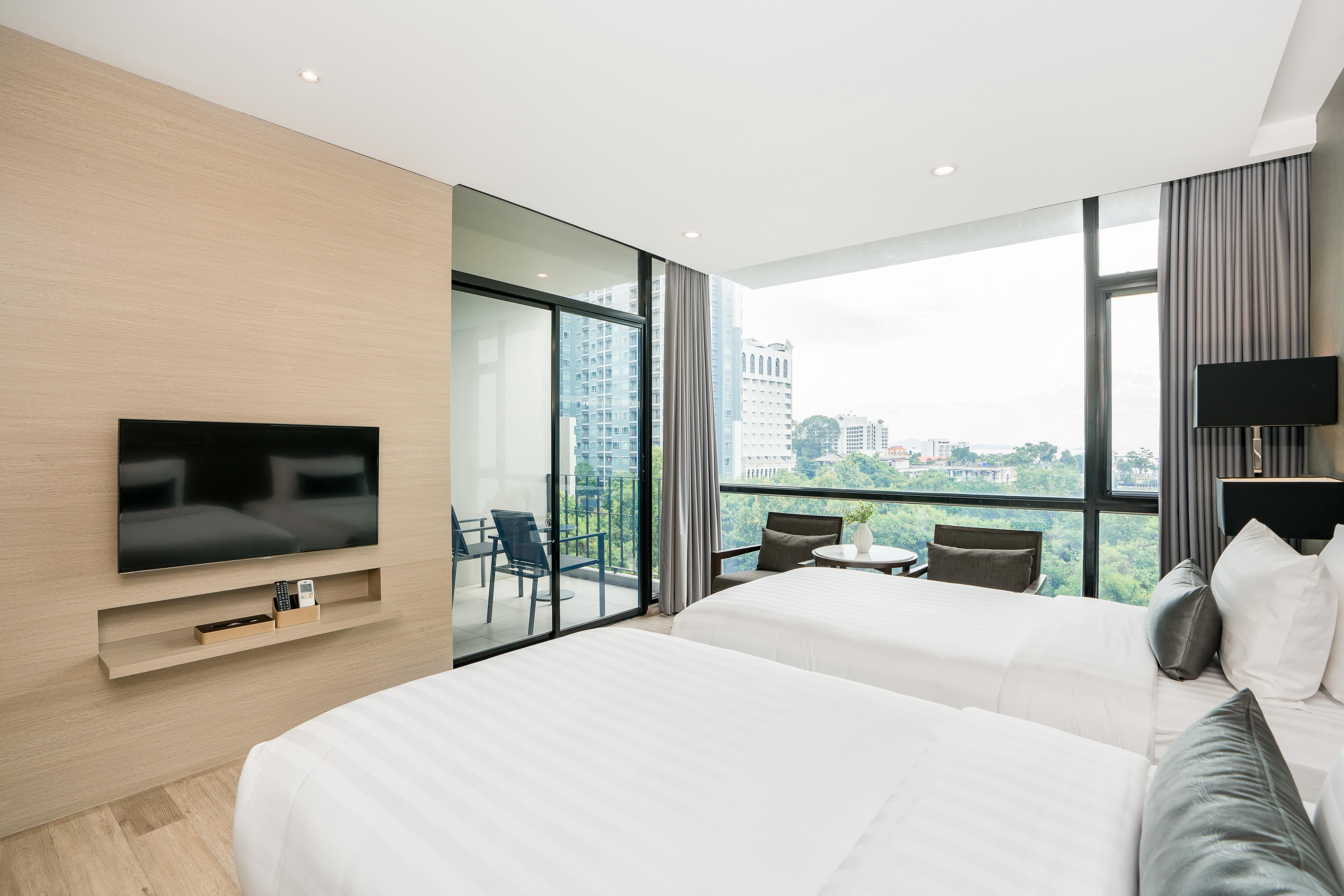 Deluxe Doppel-/Zweibettzimmer mit Stadtblick